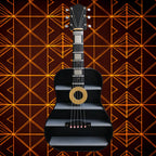 Handmade Wooden Guitar-Shaped Wall Mounted Decorative Shelf Raxdecor