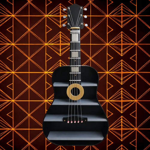 Handmade Wooden Guitar-Shaped Wall Mounted Decorative Shelf Raxdecor