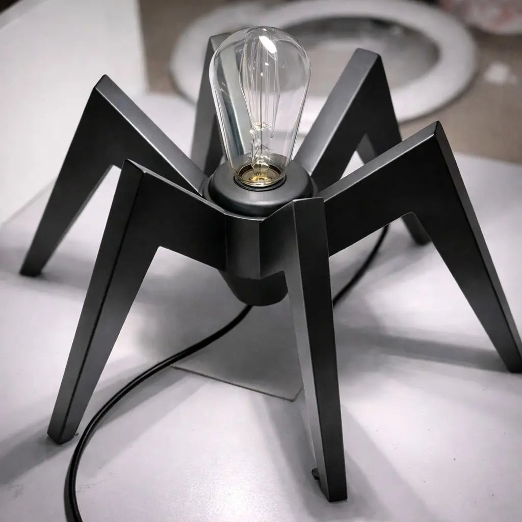 Handmade Wooden Modern Spider-Shaped Table Lamp Raxdecor