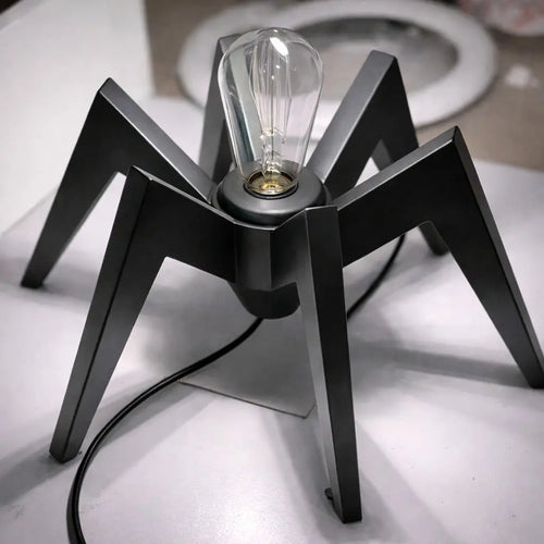 Handmade Wooden Modern Spider-Shaped Table Lamp Raxdecor